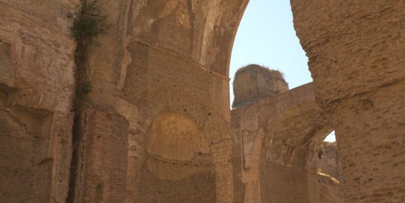 Baths Of Caracalla - View of Arches in the Ancient Ruins of Baths of Caracalla in Rome, Italy
